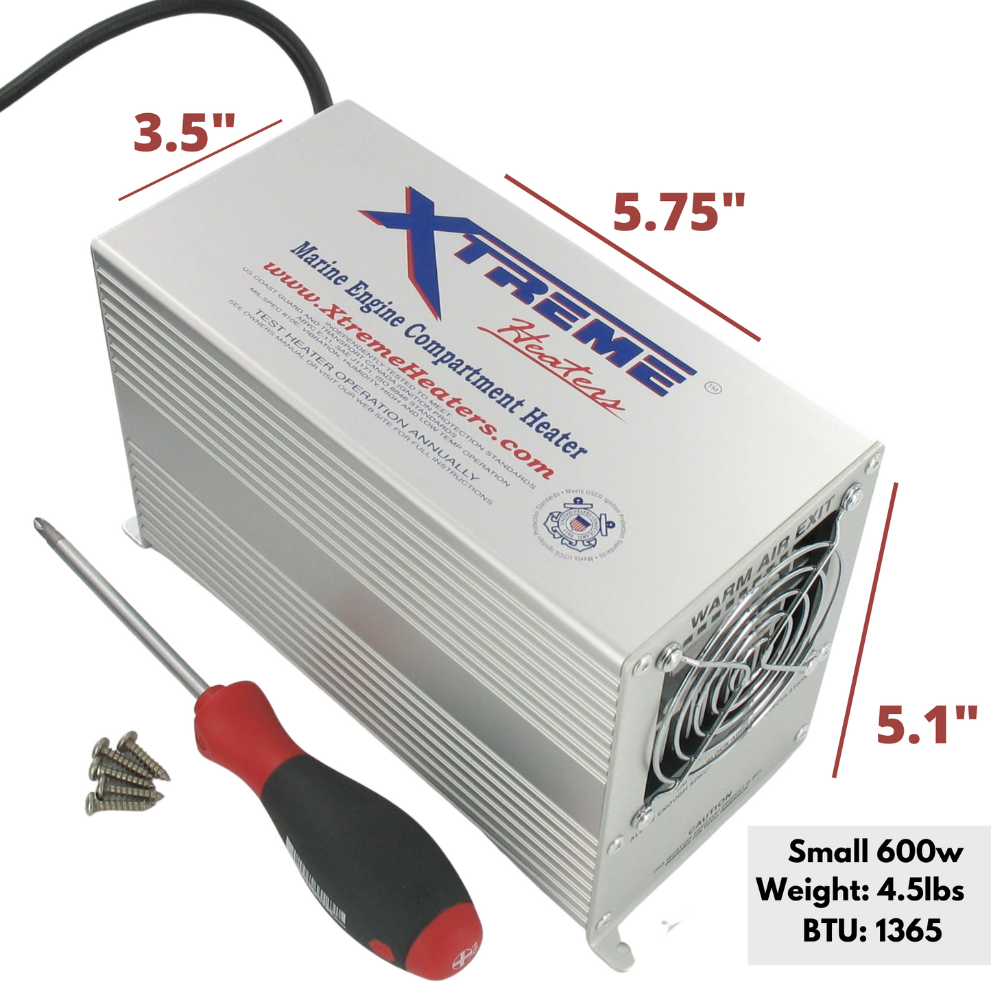 600w Xtreme-Heaters-Dimensions