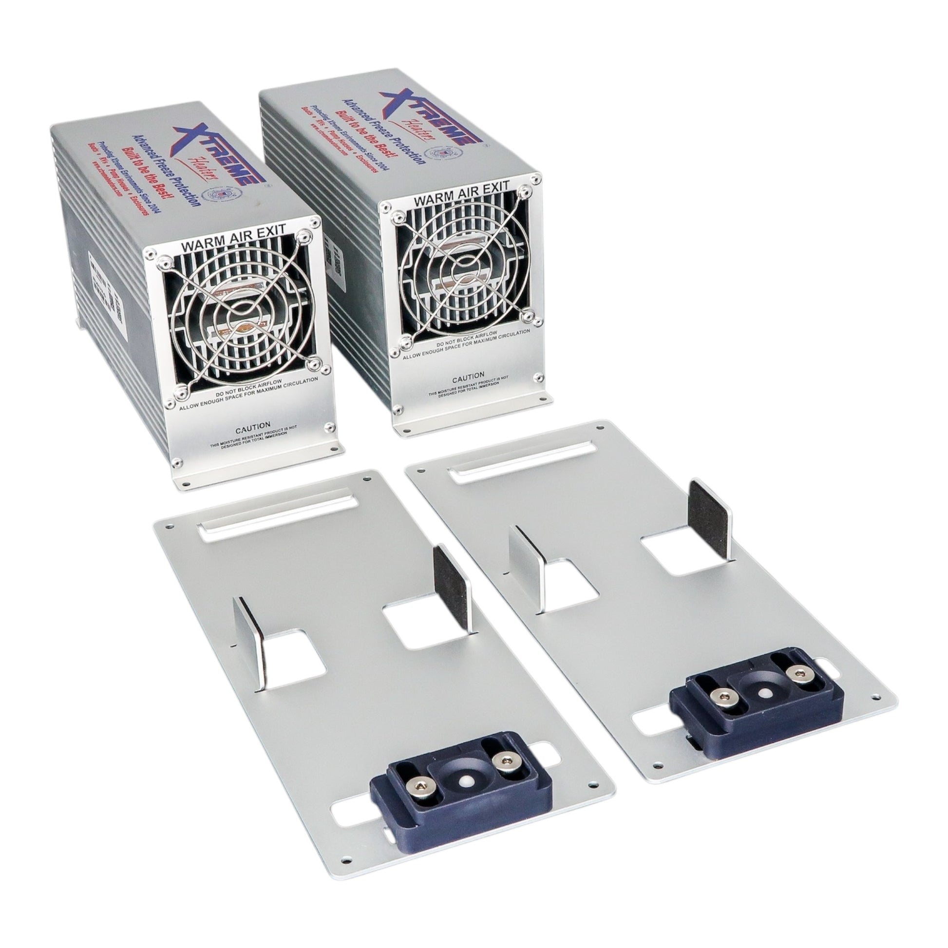 Marine-grade bundle of single 800W Xtreme boat heater and quick release mount, ensuring reliable performance in humid environments.