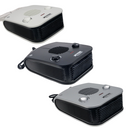 A collection of space heaters designed for boat, cabin, and RV use, showing units in black ,silver, and white colors w.