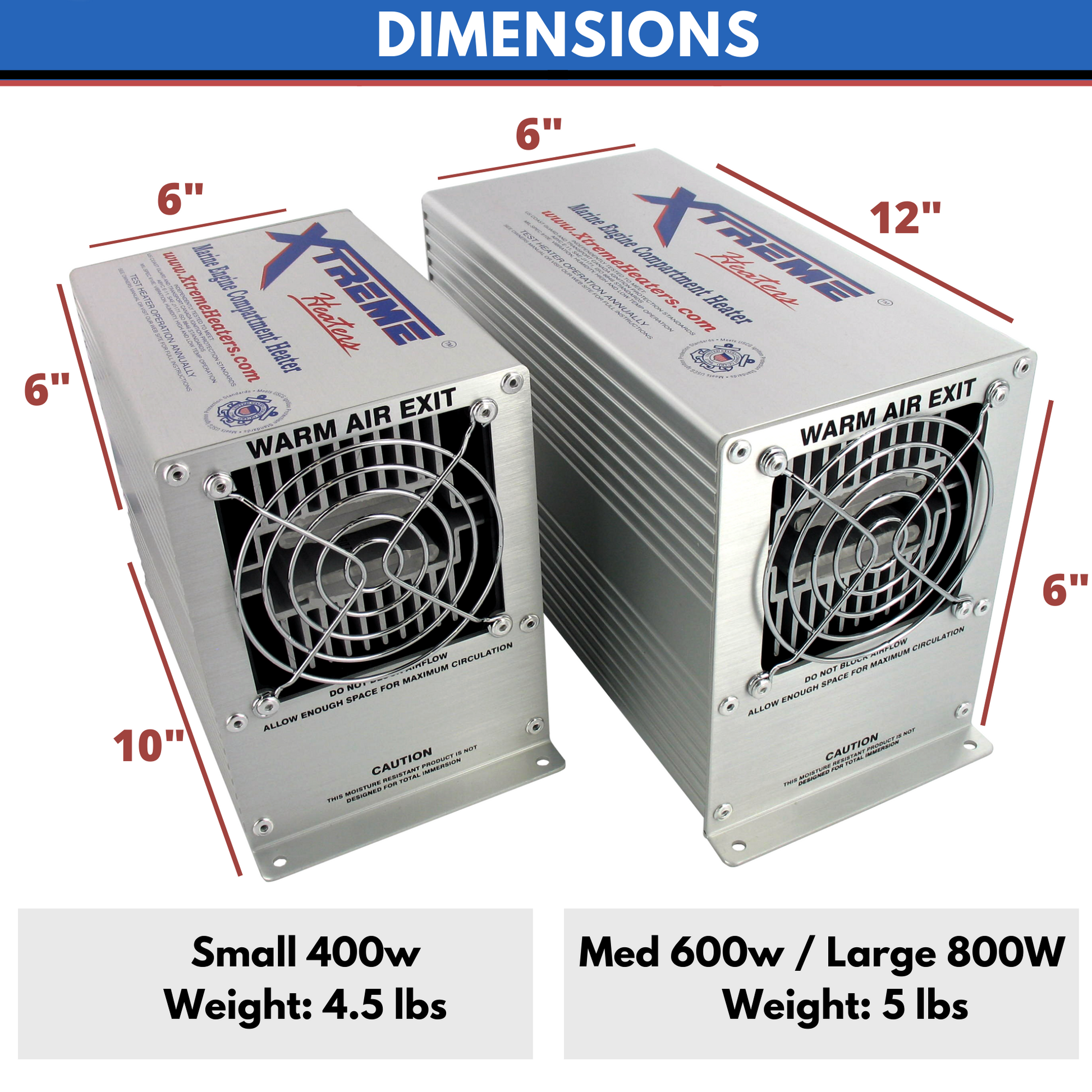 Xtreme Heaters Dimensions